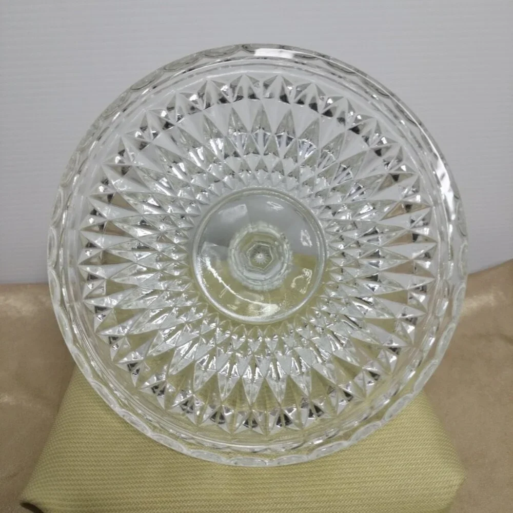 Indiana Glass Diamond Point Ruby Flash Red Ice Bucket w Lid 10.5” NIB